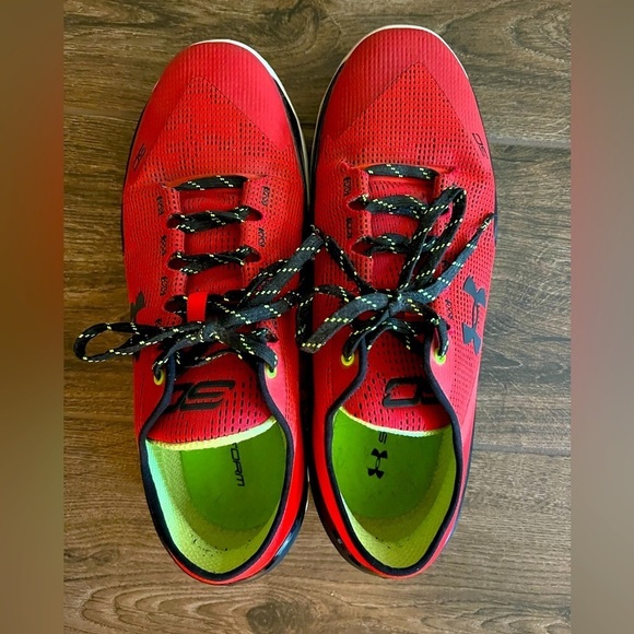 Under Armour Curry 2 Low “Energy” - Men’s Size 11.5, Rocket Red/Black - Picture 2 of 8